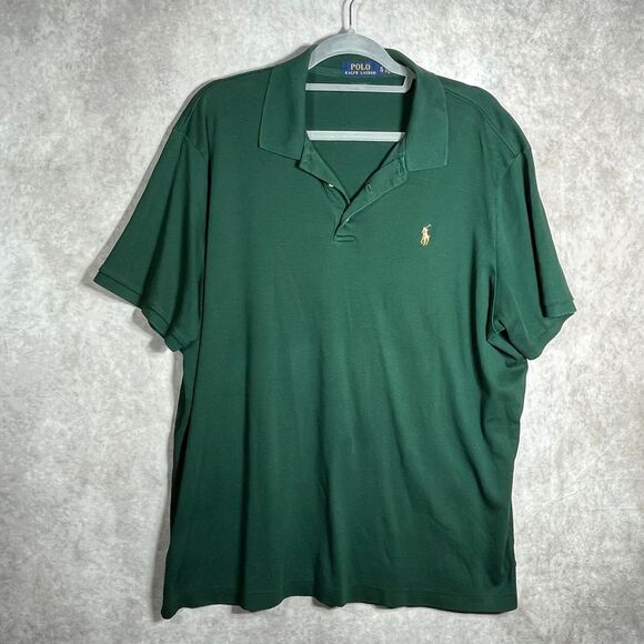 Polo Ralph Lauren Polo Shirt‎ Mens Size XL Green Classic Fit Short Sleeve Casual - Picture 1 of 9